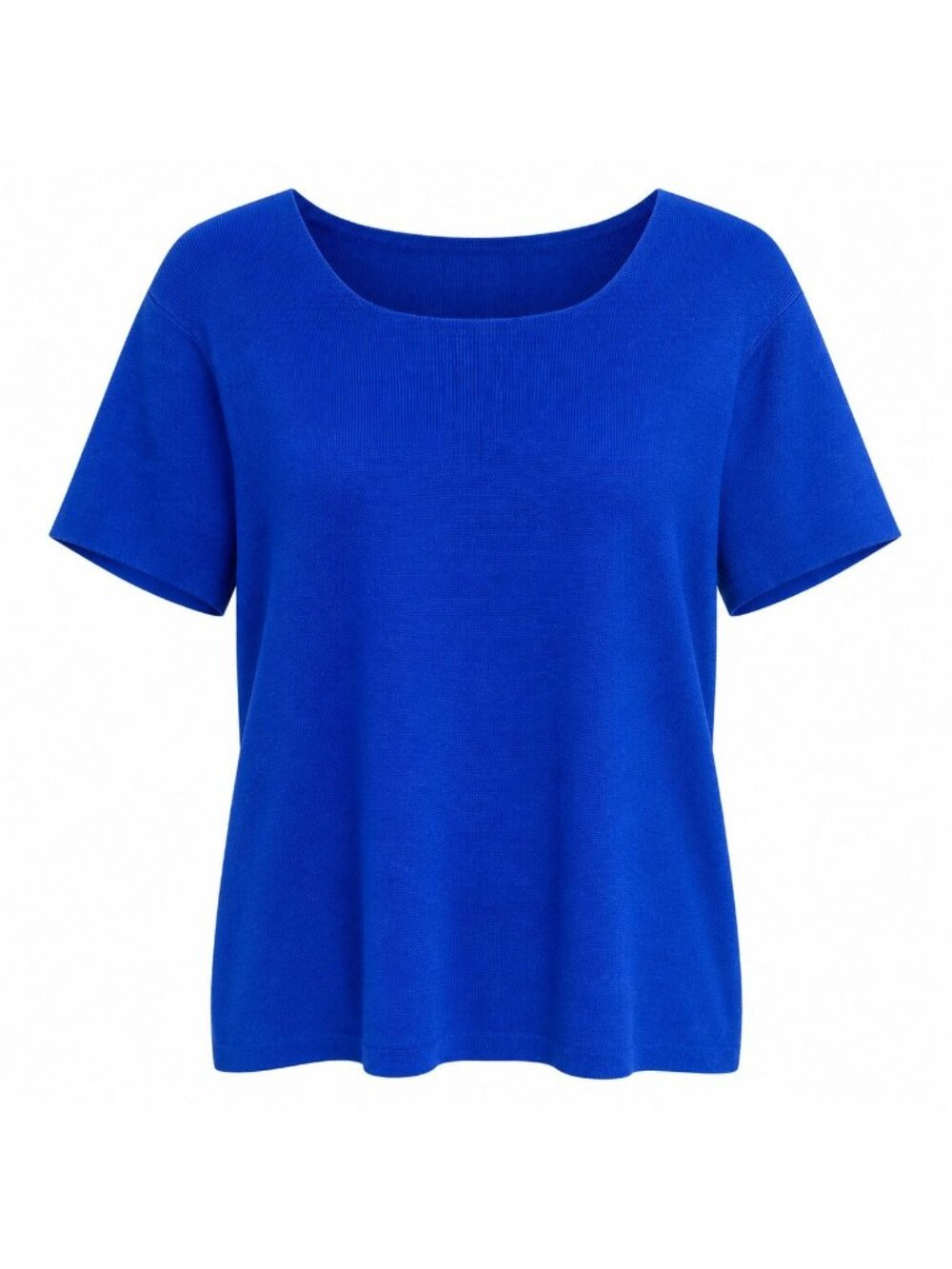 Dressbarn Woman Size 14 16 Royal Blue Short Sleeve Scoop Neck Pullover Sweater